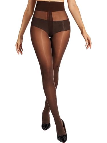 HOTBOSS Unbelievable Durability Tights, Rip Resistant Pantyhose, 40D Semi Sheer High Waist T-Crotch Strong Tights for Women - X-Large - Cocoa - Image 1