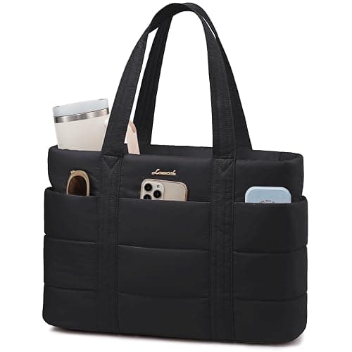 d LOVEVOOK Tote Bag for Women, Large Puffer Work Tote Laptop Bag, Lightweight Travel Tote Bag with Zipper Gifts for Women - Image 1