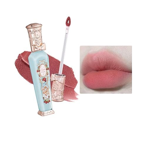 Flower Knows Strawberry Rococo Cloud Lip Cream, Soft Coral Peach | Velvet Matte Lip Color, Transfer-Resistant Lightweight Hydrating Formula, Vegan (S02 Peachy Milk) - Image 1