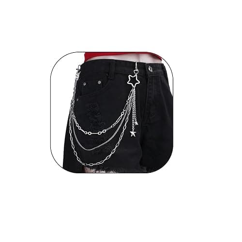 Vivian&CD Jean Chain Belt for Men&Women, Pocket Chain Goth Punk Chain Belt Chain Layered Chunky Pants Chain and Vintage Hip Hop Wallet Chain Jewelry Accessory for Women Men - Image 1