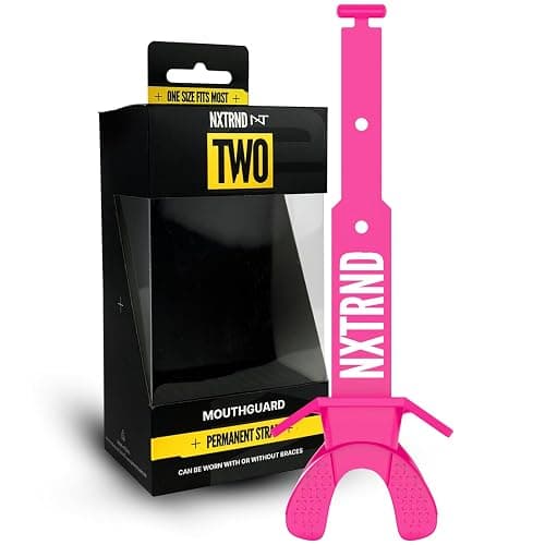 Nxtrnd Two Football Mouth Guard, Football Mouthpiece with Strap, Fits Adult & Youth (Pink) - Pink - Image 1