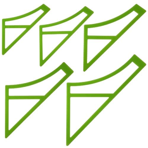 UPTTHOW 5Pcs Plastic Reversible Tie On Curved Dog Bandana Cutting Templates Set for Snap On Dog/Cat/Pet Neck Clothing, DIY Craft Ruler for Sewing Quilting Scarf for Small/Medium/Large Pets, Green - Image 1
