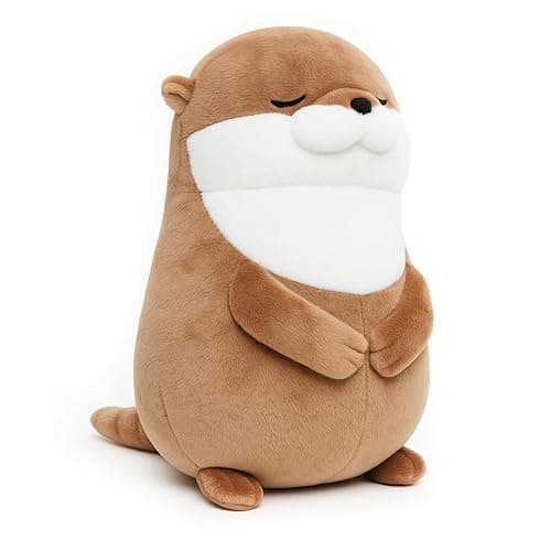 WEIGEDU Otter Stuffed Animals Sleeping Plush Toys with Embroidered Eyes for Boy Girl Kids Birthday Christmas Bedtime Gifts, 12 inches - Image 1