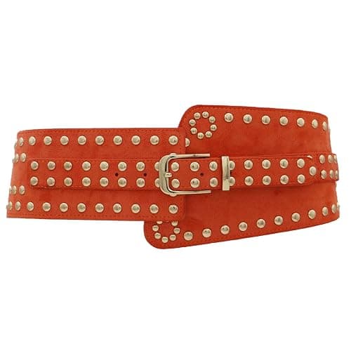 ZYALTFDC Women Suede Wide Elastic Waist Belts Chunky Stretchy Thick Studded Belts for Women Dresses Vintage Waistband Girdle - Image 1