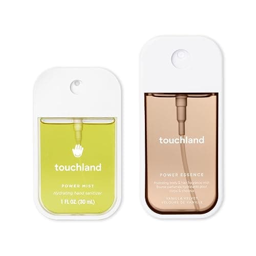 Touchland VANILLA INDULGENCE Body and Hand Mist Essentials (Vanilla Velvet Body & Hair Fragrance Mist, 2 FL. OZ. + Vanilla Blossom Hydrating Hand Sanitizer Spray 1FL.OZ.), Travel Size Set - Image 1