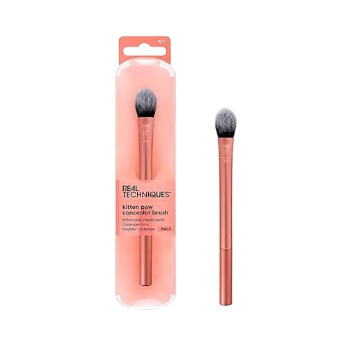 Real Techniques Brightening Concealer Makeup Brush, Viral Kitten Paw Brush Conceals Under Eyes, & Imperfections, Cover Dark Circles, For Brightener & Concealer, RT 242 Brush, Cruelty-Free, 1 Count - Brightening Concealer & Eye Creams Makeup Brush, 1PC - Image 1