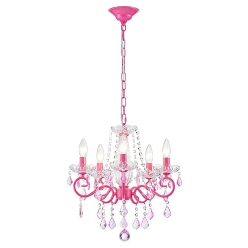 Small Crystal Chandelier, Modern Pink Chandeliers for Dining Room Light Fixture, Mini Crystal Pendant Light Bedroom for Ceiling Light Fixture for Living Room Entryway Kitchen Island Hallway - Image 1