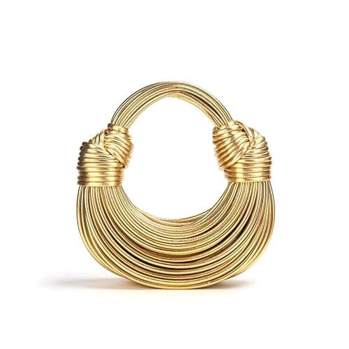 Creative Noodle Bag,Ladies Woven Handbag Shoulder Underarm Bag for Women Shoulder Bags PU Material Shoulder Messenger Bag (gold) - Image 1