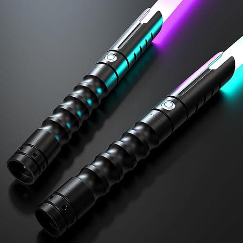 2 in 1 Dueling Lightsaber Double Light Saber,Lightsabers for Adults Christmas Birthday Gifts, 2Packs Fx Saber with 12 Colors Light Sabers for Kids Toys Teens Halloween Cosplay Children's Day Party - Image 1