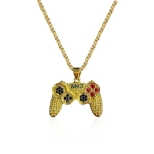 Just Follow Colorful Crystal Game Controller Necklaces Punk Hip Hop Friendship Game Console Necklace for Best Friends - Image 1