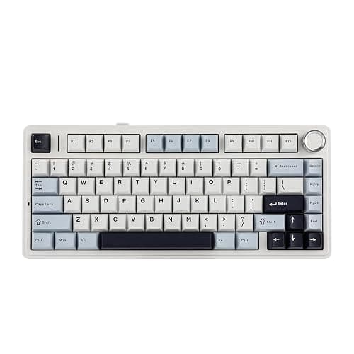 EPOMAKER x Aula F75 Gasket Mechanical Keyboard, 75% Wireless Hot Swappable Gaming Keyboard with Five-Layer Padding&Knob, BT/2.4GHz/USB-C, RGB (Light Blue, LEOBOG Reaper Switch) - Image 1