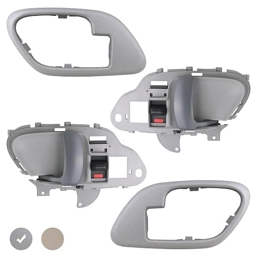 APPERFiT Interior Door Handle w/Bezel Kit (Gray) Compatible with 1995-2002 Chevy Chevrolet GMC Truck C1500 C2500 C3500 K1500 K2500 K3500 Suburban Tahoe Yukon Replaces 15708043 15708044 - Image 1