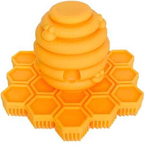 Big Bee, Little Bee - Kids Original ScrubBEE, 100% Silicone Childrens Bath Scrubber, Promotes Effective Independent Hand & Body Washing, As Seen on Shark Tank (Marigold) - Image 1