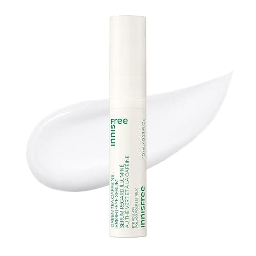Innisfree Green Tea Caffeine Depuffing Eye Serum with Niacinamide, Cooling Korean Eye Roll-On for Hydration and Brightening - Image 1