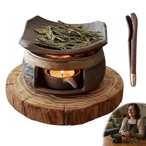 Ceramic Aromatherapy Stove Essential Oil Burner, Handmade Ceramic Candle Wax Melts Warmer with Tealight Holder, Zen Palo Santo Diffuser for Home Fragrance, Meditation, Relaxation & Bedroom Decor(1pc) - Image 1