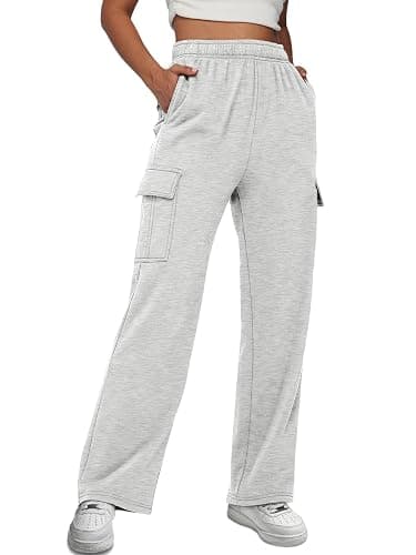 AUTOMET Womens Cargo Sweatpants Baggy Fleece High Waisted Joggers Sweat Pants Athletic Pants - Image 1