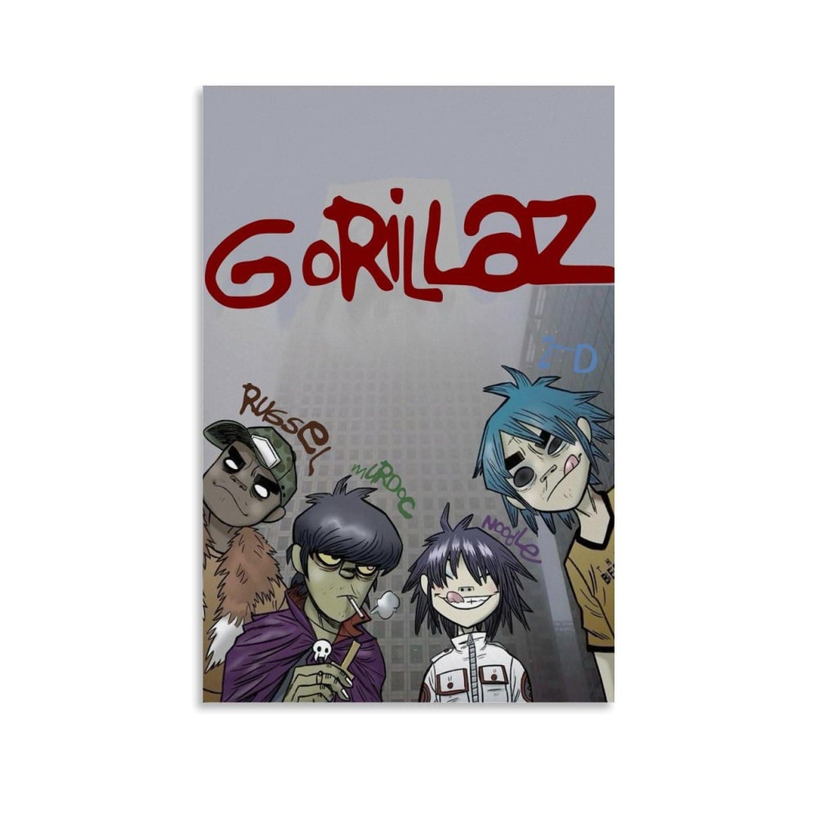 Gorillaz Poster Music Rock Band Comic Vintage Poster Canvas Painting Wall Art Picture Home Decor Print For Bedroom Living Room Dorm Study Bar Office 12x18inch(30x45cm) - Image 1