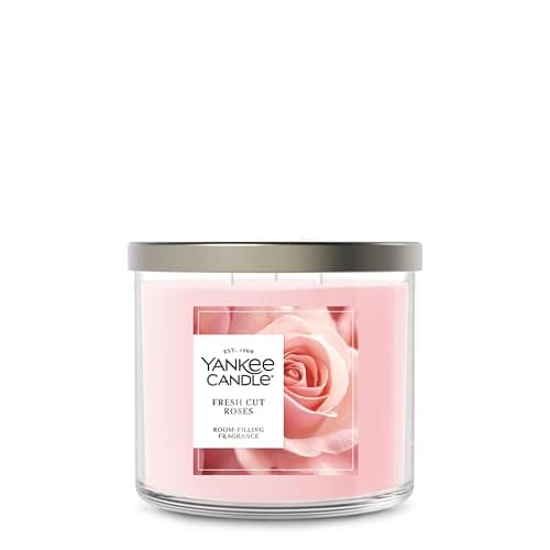 Yankee Candle Fresh Cut Roses, Scented Candle, 14.5oz 3-Wick Candle Jar with up to 40 Hours Burn Time, Giftable - Image 1