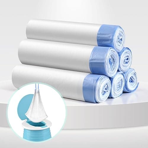 VISATOR Portable Travel Potty Chair Liners Bags Universal with Drawstring, 90 PCS (18 * 20INCH) (White) - Image 1