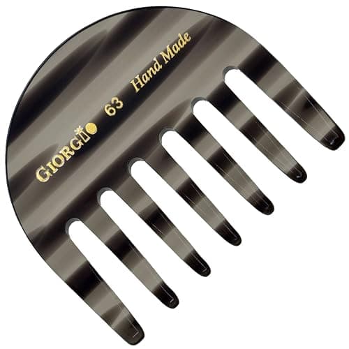 Giorgio G63 Graphite Detangling Comb for Women - Wide Tooth, Pocket and Travel Size for Thick Hair, Wet or Dry Everyday hair care. Handmade, Saw-Cut, and Polished Wide Tooth comb for women. - Image 1