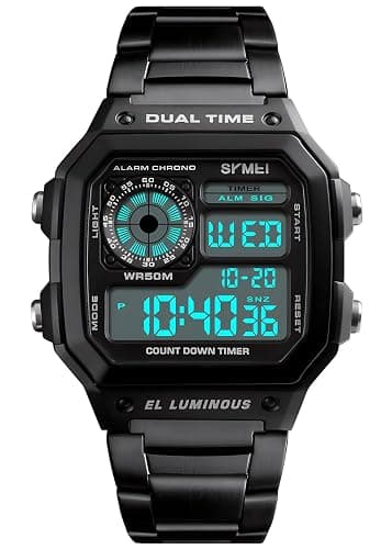 PASOY Men's Digital Multi-Function Watches Dual Time Alarm Stopwatch Countdown Backlight Waterproof Watch - Image 1