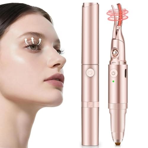 2 -in-1 Heated Eyelash Curler and Eyebrow Trimmer for Women, 10S Fast Heating, Electric Eyelash Curler with 2 Temp Settings Suit for All Lashes, 24H Long Lasting Curls, Christmas Gift for Women Girls - Image 1