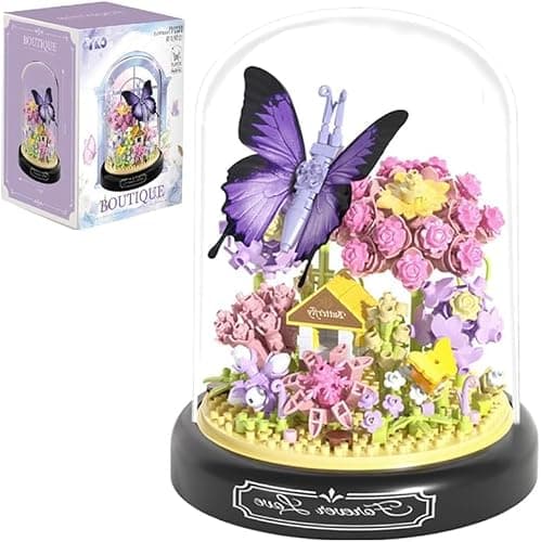 582 PCS Micro Brick Flower Butterfly Bouquet Building Sets, Animals Botanical Collection Blocks Model for Adult Toys,Home Decor and Office Art Creative Gift Women, Mom,Girl - Valentine’s Day Gift - Image 1