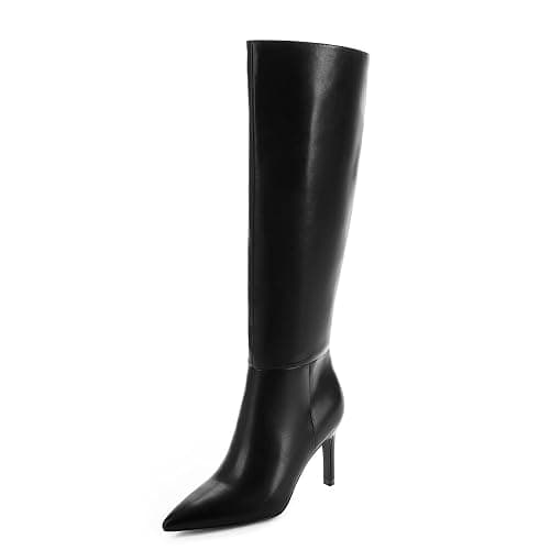 Easyfox Knee High Boots Women Pointed Toe Tall Boots 3 In Stiletto High Heel Long Boots Side Zipper Dress Knee High Boots - Image 1