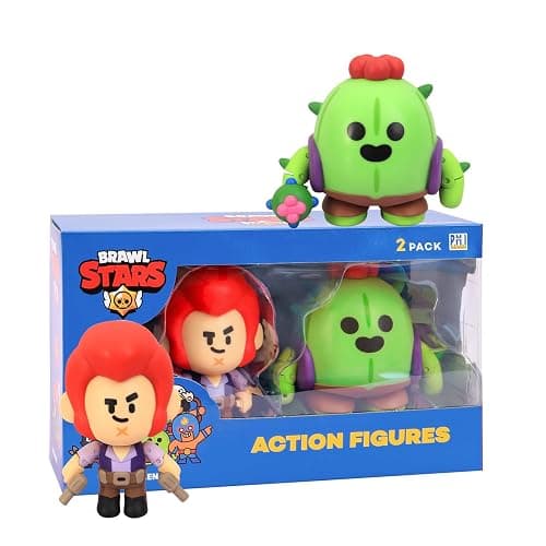 P.M.I. Brawl Stars Action Figures | 2-Pack Articulated Toys with Movable Arms & Legs | Includes Leon & Spike or Bo & Crow (Random) | 4.5" Official Licensed Collectibles for Gamers & Fans - Image 1