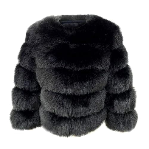 ZhuiKun Women's Faux Fur Coat Short Artificial Fur Overcoat Solid Thick Outerwear Shaggy Parka Cardigan Jacket - Image 1