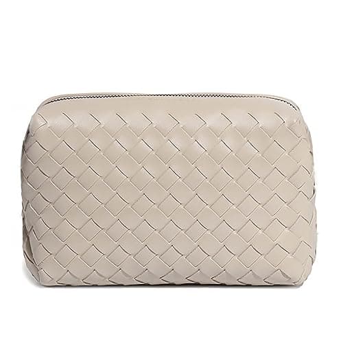 JKBIYU Small Woven Leather Crossbody Bag for Women, Cute Knotted Strap Purse, Lightweight Zipper Handbag for Daily Commute - Image 1