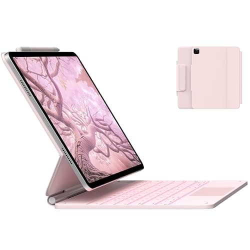 typecase Keyboard Case for iPad Air 13(M3 2025 / M2 2024) and iPad Pro 12.9 (6th, 5th, 4th, 3rd Gen),Magic Keyboard, Magnetic Keyboard Case with Multi-Touch Trackpad,11 Colors Backlight,Light Pink - Image 1