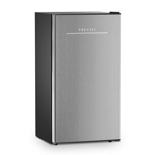Frestec 3.2 Cu. Ft. Mini Fridge with Freezer Small Refrigerator, Mini fridge for Bedroom, Dorm, Single Door, Energy Saving, Low Noise, Mini Fridge for Office (Grey) - Image 1