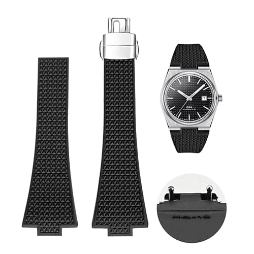 Quick Release Watch Band for Tissot PRX Strap Replacement,FKM Rubber Strap and Butterfly Clasp Compatible with Tissot PRX 40mm Watch Series - Image 1