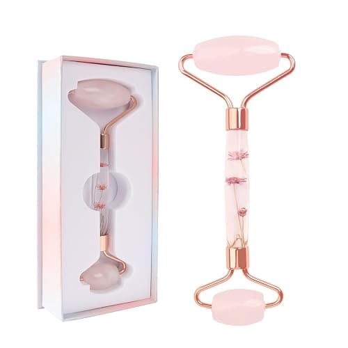 Raffaello Jade Roller - Natural Pink Facial Roller, Redness Reducing Massager for Face, Eyes, Neck - Rose Quartz - Image 1