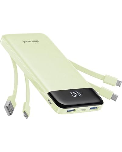 charmast Portable Charger with Built-in Cables X 4, Portable Phone Charger | 10000mAh USB C Battery Pack for All Phones Tablets,Cables Reinforced,Charge 6 Devices at Once,for Women Teens Students - Image 1