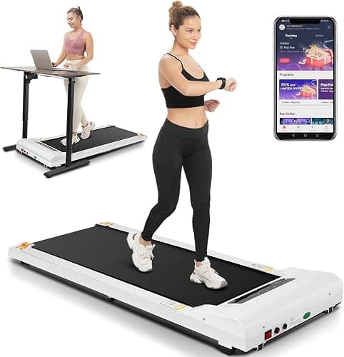 Walking Pad Treadmill 300 Lb Capacity Portable Treadmills for Home Office Under Desk Treadmill with App & Remote Control, LED Display/Ultra-Quiet/Installation-Free - Image 1