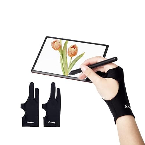 Digital Drawing Glove 2 Pack,Artist Glove for Drawing Tablet,ipad,Sketching,Art Glove with Two Finger for Right Hand and Left Hand (Smudge Guard, Medium,3.15x8.58inch - Image 1