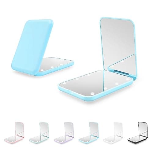 Kakuje Compact Mirror, 1X/3X Magnification LED Pocket Mirror with Nternal BIattery, Mini Mirror for Purse, Pocket,Travel and Present (Blue) - Image 1