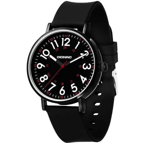 cicininc Watch with Second Hand for Nursing Women | Analog | Military Time | Silicone Band | Easy Read Dial | 12/24H | for Nurses, nursing students, medical professionals - Image 1