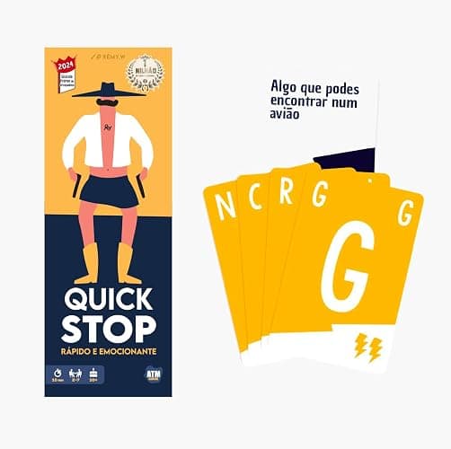 Quick Stop - Jogo de Cartas Rápido e Divertido para Família e Amigos - Vencedor do Prémio do Brinquedo 2024 - Versão Moderna do Jogo Stop - Presente Original - Português - Image 1