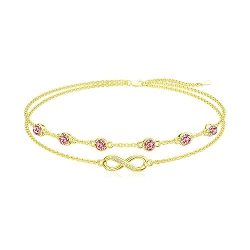 Dorunmo Anklet Bracelets For Women 925 Sterling Silver Birthstone/Infinity/Butterfly/Evil Eye/Turtle/Pineapple/Starfish/Heart Anklets Bracelets Jewelry Gifts for Women - Image 1