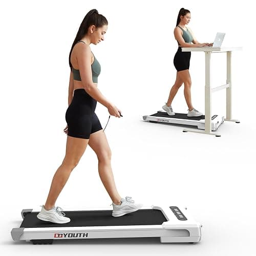 GOYOUTH 2 in 1 Under Desk Electric Treadmill Motorized Exercise Machine with Wireless Speaker, Remote Control and LED Display, Walking Jogging Machine for Home/Office Use - Image 1