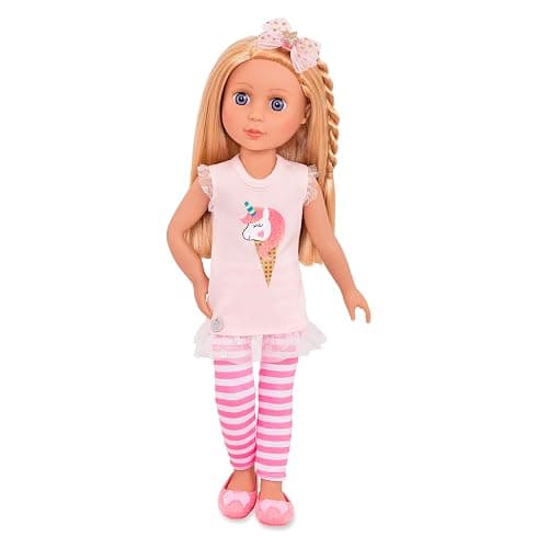 Glitter Girls – 14-Inch Fashion Doll - Blonde Hair & Blue Eyes - Pink Tunic, Striped Leggings, Hair Bow & Ballet Shoes – Dolls For 3+ Years Year Old Girls – Lacy - Image 1