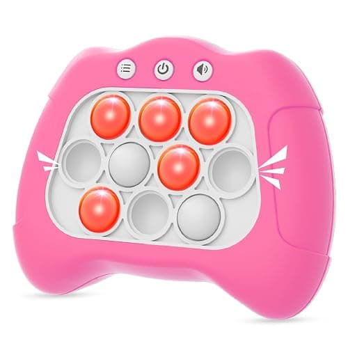 Byserten Handheld Game Toy for Kids Age 6-12, Sensory Fidget Toys for Kids 8-12, Birthday Gifts for 6 7 8 9 Year Old Girls & Boys & Teens -Dark Pink - Dark pink - Image 1