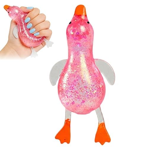 2026 New Cute Duck Squishy Sugar Stress Ball,Soft Duck Stress Relief Sugar Ball Toys and Moldable Slow Rise Relaxing Sensory Fidget Stress for Anxiety Relief(Pink) - Image 1