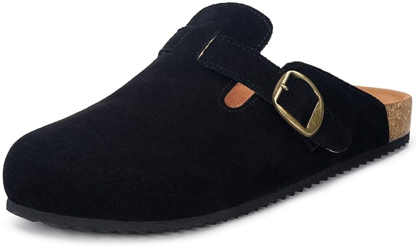 Rae - Womens Suede Clogs - Image 1