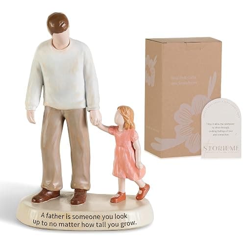 Storieme Dad Birthday Gift from Daughter: Hand-Painted Dad Daughter Figurine Decoration Gifts for Fathers Day Christmas - Father of The Bride Gifts for Wedding - Image 1