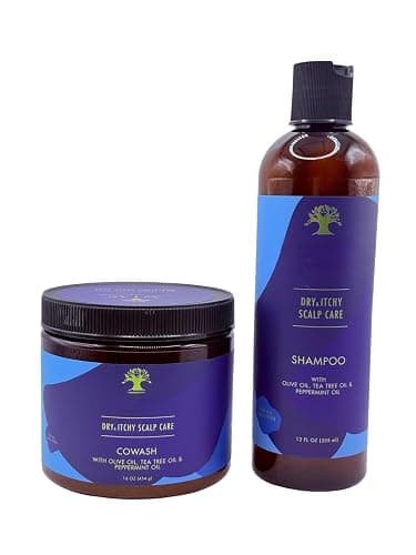 Dry & Itchy Scalp Care Co-Wash (16 oz) & Shampoo (12 oz) Duo –With Olive Oil, Peppermint & Tea Tree Oil – Soothes Dandruff, Flakes & Irritation - Image 1
