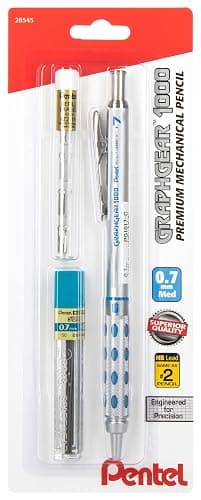 Pentel GraphGear 1000 Mechanical Pencil - Automatic Drafting Pencil - 0.7mm Lead Size - Includes 50 Lead Refills & 4 Eraser Refills - Image 1